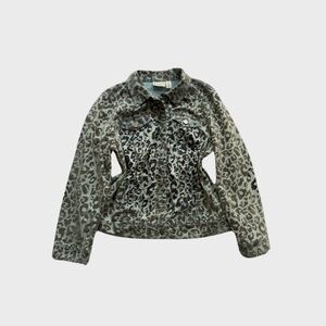 Chico's Leopard Print Velvet Jean Jacket
